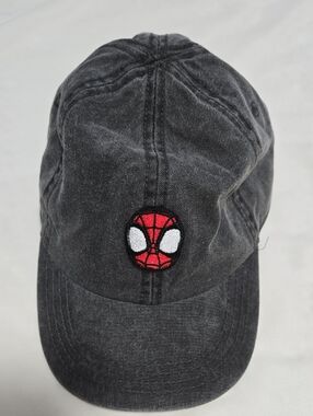 Kids Denim/gray Cap Spider Patch